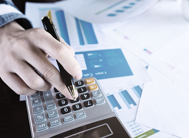 Illustrative image. Graphical representation of the stock bank on a white chart with blue background
